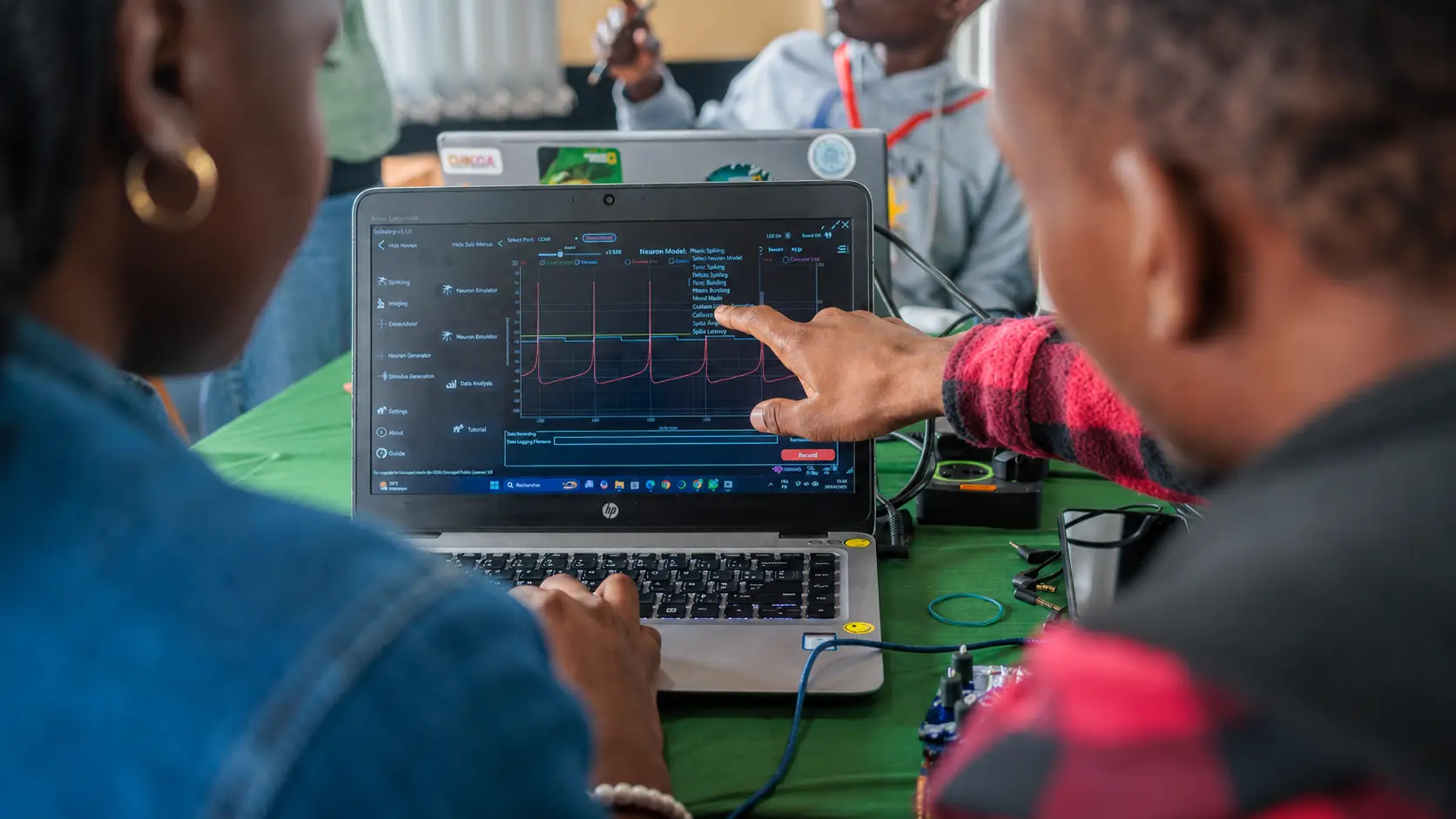 Participants using Spikeling during the CaMinA summer school in Kenya
